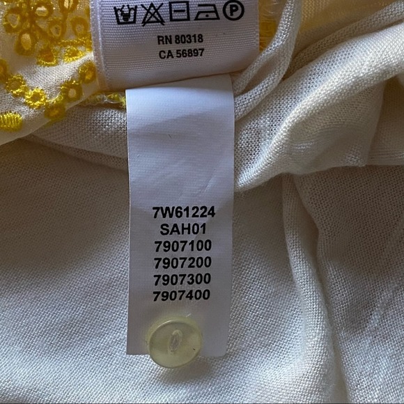 Lucky Brand Vivienne White & Yellow Sleeveless Collared Top size S NWT - Picture 6 of 8